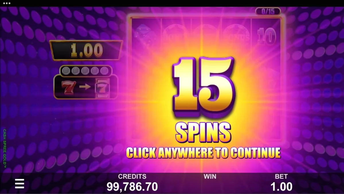 Ang Cash Spree Gold slot ay nagtatampok ng mga gintong simbolo at marangyang disenyo ng casino.