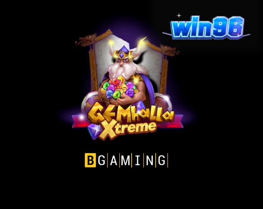 Thor na humahawak ng Mjolnir sa harap ng isang mahiwagang Norse forest sa Gemhalla Xtreme slot.